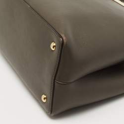 Pre Owned Fendi Grey Leather Small 2Jours Tote