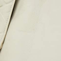 Fendi White Zucca Embossed Leather Medium Baguette Bag