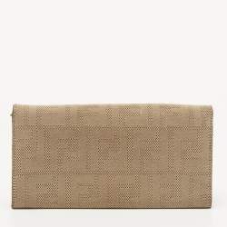 مملوكة مسبقًا Fendi Beige Zucca Canvas Flap Continental Wallet