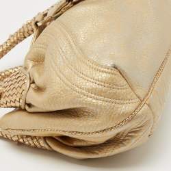 Pre Owned Fendi Gold Leather Mini Spy Bag