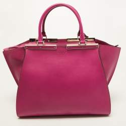 مملوكة مسبقًا حقيبة يد توتس فندي بيتيت 3جور جلد أزرق/بيج