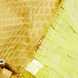 Fendi Yellow Sequins, Beads and Python Baguette Bag