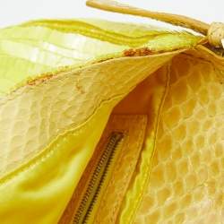 Fendi Yellow Sequins, Beads and Python Baguette Bag
