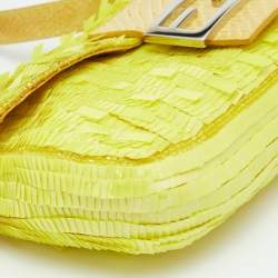 Fendi Yellow Sequins, Beads and Python Baguette Bag