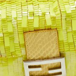 Fendi Yellow Sequins, Beads and Python Baguette Bag