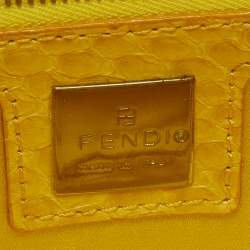 Fendi Yellow Sequins, Beads and Python Baguette Bag