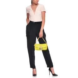 Fendi Yellow Sequins, Beads and Python Baguette Bag