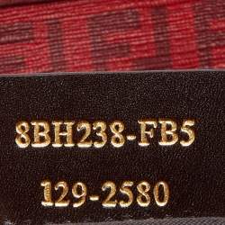 Pre Owned Fendi Red Zucchino Coated Canvas and Leather Shopper Tote