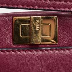 مملوكة مسبقًا Fendi Fuchsia Leather Micro Peekaboo Crossbody Bag