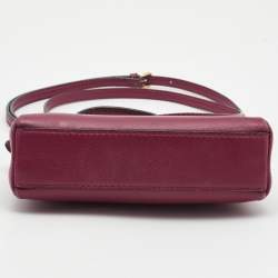 مملوكة مسبقًا Fendi Fuchsia Leather Micro Peekaboo Crossbody Bag