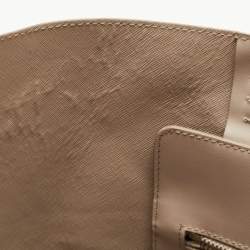 Pre Owned Fendi Light Beige Leather and Python Detail Monster Roll Tote
