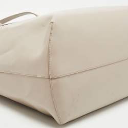 Pre Owned Fendi Light Beige Leather and Python Detail Monster Roll Tote