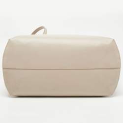Pre Owned Fendi Light Beige Leather and Python Detail Monster Roll Tote