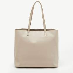 Pre Owned Fendi Light Beige Leather and Python Detail Monster Roll Tote