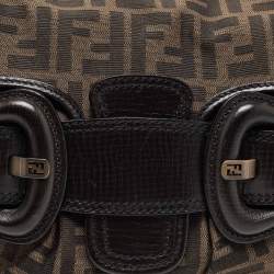 Pre Owned Fendi Tobacco Zucca Canvas and Leather B Bis Shoulder Bag 