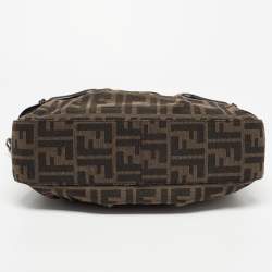 Pre Owned Fendi Tobacco Zucca Canvas and Leather B Bis Shoulder Bag 