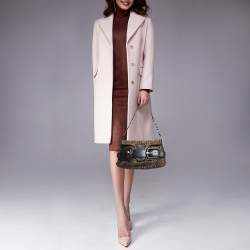 Pre Owned Fendi Tobacco Zucca Canvas and Leather B Bis Shoulder Bag 
