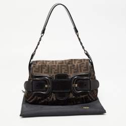Pre Owned Fendi Tobacco Zucca Canvas and Leather B Bis Shoulder Bag 