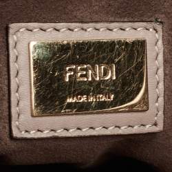 Pre Owned Fendi Beige Leather and Plexiglass Regular Peekaboo Top Handle Bag
