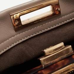 Pre Owned Fendi Beige Leather and Plexiglass Regular Peekaboo Top Handle Bag