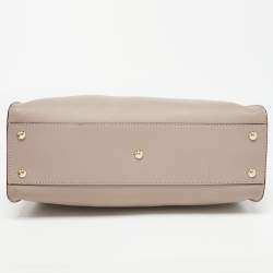 Pre Owned Fendi Beige Leather and Plexiglass Regular Peekaboo Top Handle Bag