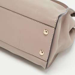 Pre Owned Fendi Beige Leather and Plexiglass Regular Peekaboo Top Handle Bag