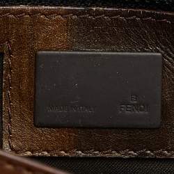 Pre Owned Fendi Brown Zucca Canvas and Leather Patchwork Shoulder Bag