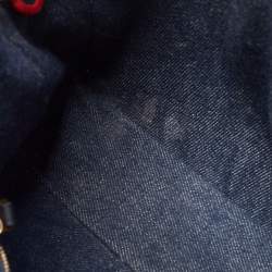 Fendi Blue/Red Denim Large Baguette Shoulder Bag