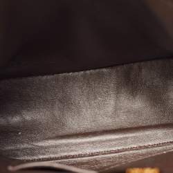 Pre Owned Fendi Brown Ostrich Leather Mini Peekaboo Top Handle Bag
