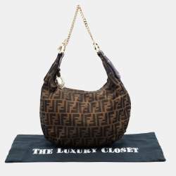 Fendi Tobacco Zucca Canvas and Leather Chef Chain Hobo