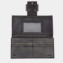 Pre Owned Fendi Black/Brown Zucchino Canvas and Leather Forever Continental Wallet