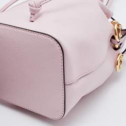 Pre Owned Fendi Pink Leather Mini Mon Tresor Drawstring Bucket Bag