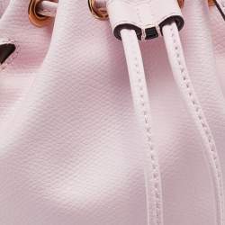 Pre Owned Fendi Pink Leather Mini Mon Tresor Drawstring Bucket Bag