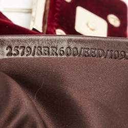 Pre Owned Fendi Red Velvet Medium Baguette Shoulder Bag