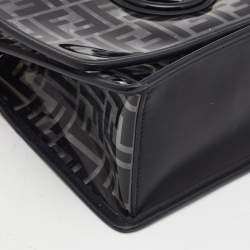 Pre Owned Fendi Black/Clear FF PVC and Leather Kan I F Shoulder Bag