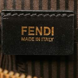 Pre Owned Fendi Black/Brown Patent and Leather Small Chameleon Satchel