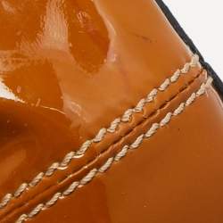 Pre Owned Fendi Black/Brown Patent and Leather Small Chameleon Satchel