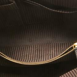 Pre Owned Fendi Black/Brown Patent and Leather Small Chameleon Satchel