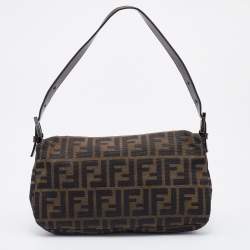مملوكة مسبقًا Fendi Tobacco Zucca Canvas and Leather Baguette Bag