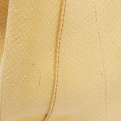 Pre Owned Fendi Yellow/Black Line Python Medium Peekaboo Top Handle Bag