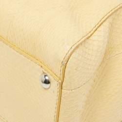 Pre Owned Fendi Yellow/Black Line Python Medium Peekaboo Top Handle Bag