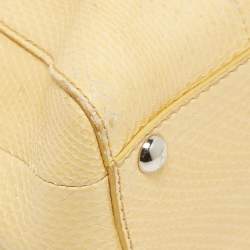 Pre Owned Fendi Yellow/Black Line Python Medium Peekaboo Top Handle Bag