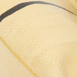 Pre Owned Fendi Yellow/Black Line Python Medium Peekaboo Top Handle Bag