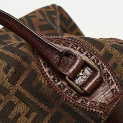 Pre Owned Fendi Tobacco Zucca Canvas and Leather Chef De Jour Bag