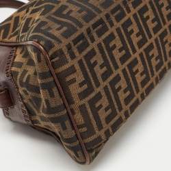 Pre Owned Fendi Tobacco Zucca Canvas and Leather Chef De Jour Bag