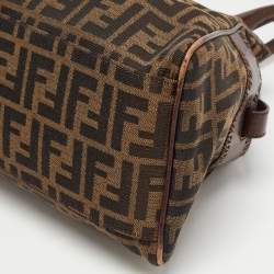 Pre Owned Fendi Tobacco Zucca Canvas and Leather Chef De Jour Bag