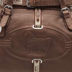 مملوكة مسبقًا حقيبة يد توتس فندي فيلا بورغيز جلد سيليريا برونزي