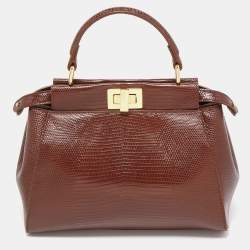 Pre Owned حقيبة بيد علوية فندي بيكابو جلد أزرق صغيرة