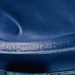 Pre Owned Fendi Blue Crocodile Twins Shopper Tote