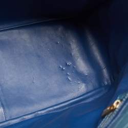 Pre Owned Fendi Blue Crocodile Twins Shopper Tote